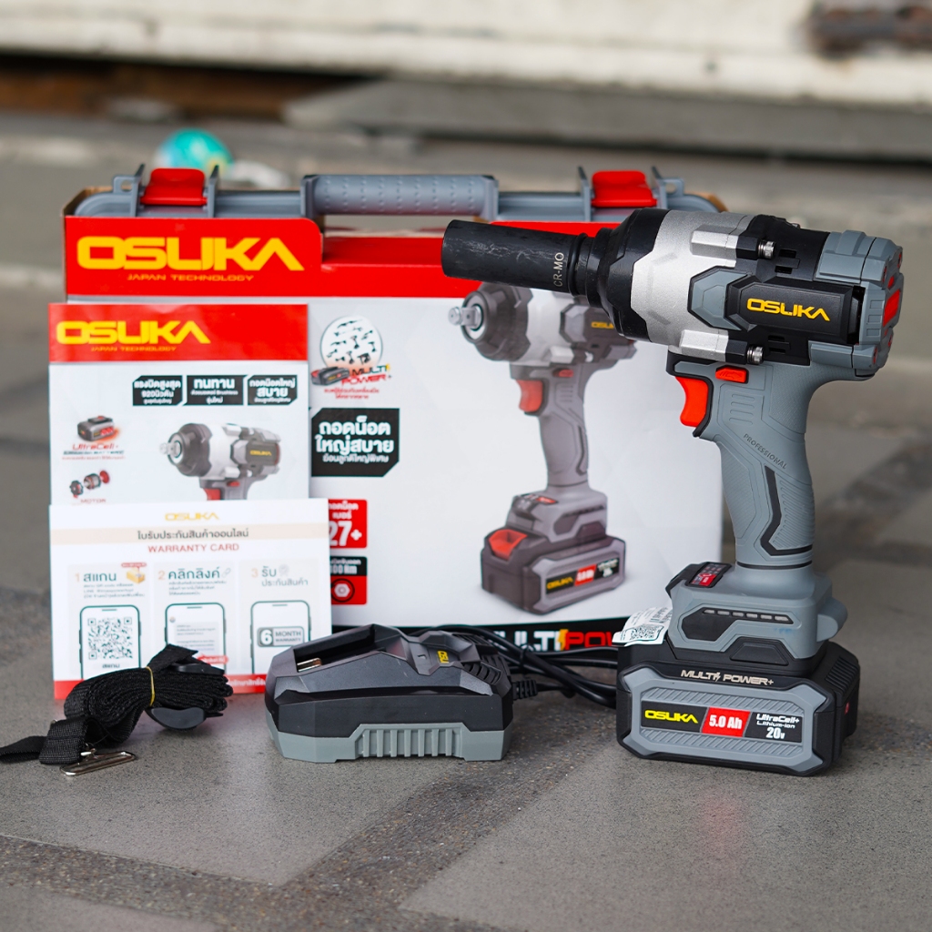 บล็อกเเบตไร้สาย OSUKA รุ่น OSID832-P1 เเรงบิดขัดออกสูงสุดถึง 1100 NM. บล็อกแบต บล็อกไร้สาย บล๊อก บล็อกเเบตไร้แปรงถ่าน.