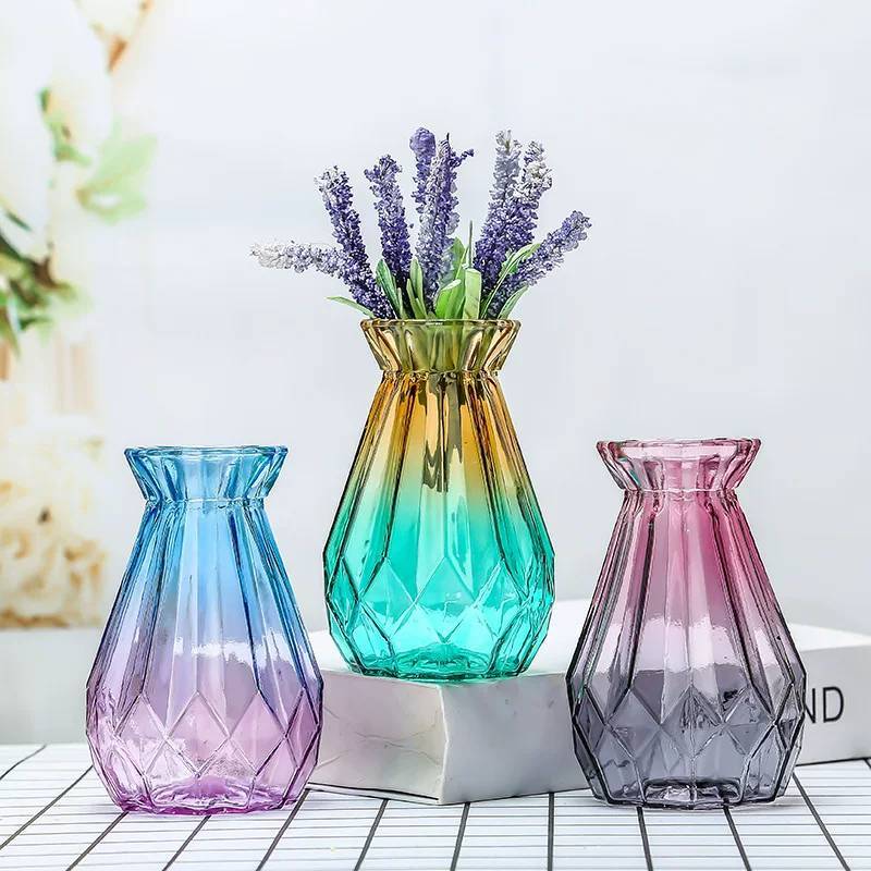 แจกันดอกไม้แก้ว vase โปร่งใส แจกันสำหรับตกแต่งหรือใส่ดอกไม้ สไตล์มินิมอล ตกแต่งบ้าน คละสี