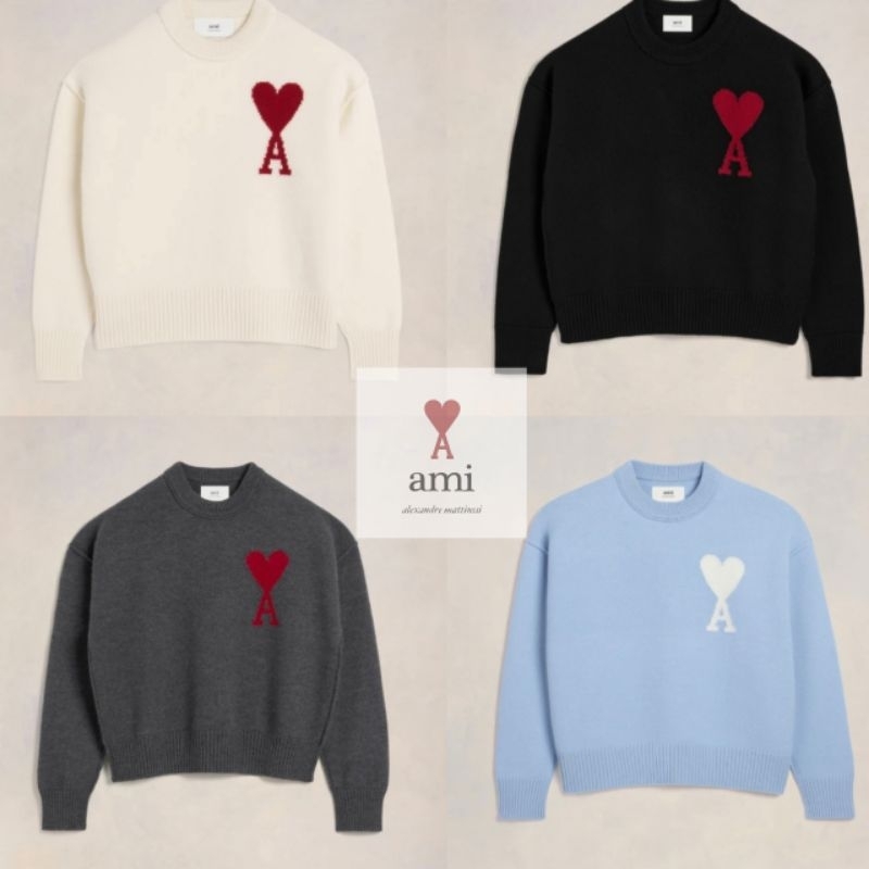 Ami Paris De Coeur Sweater  พร้อมส่ง มือ 1 แท้ 100%
