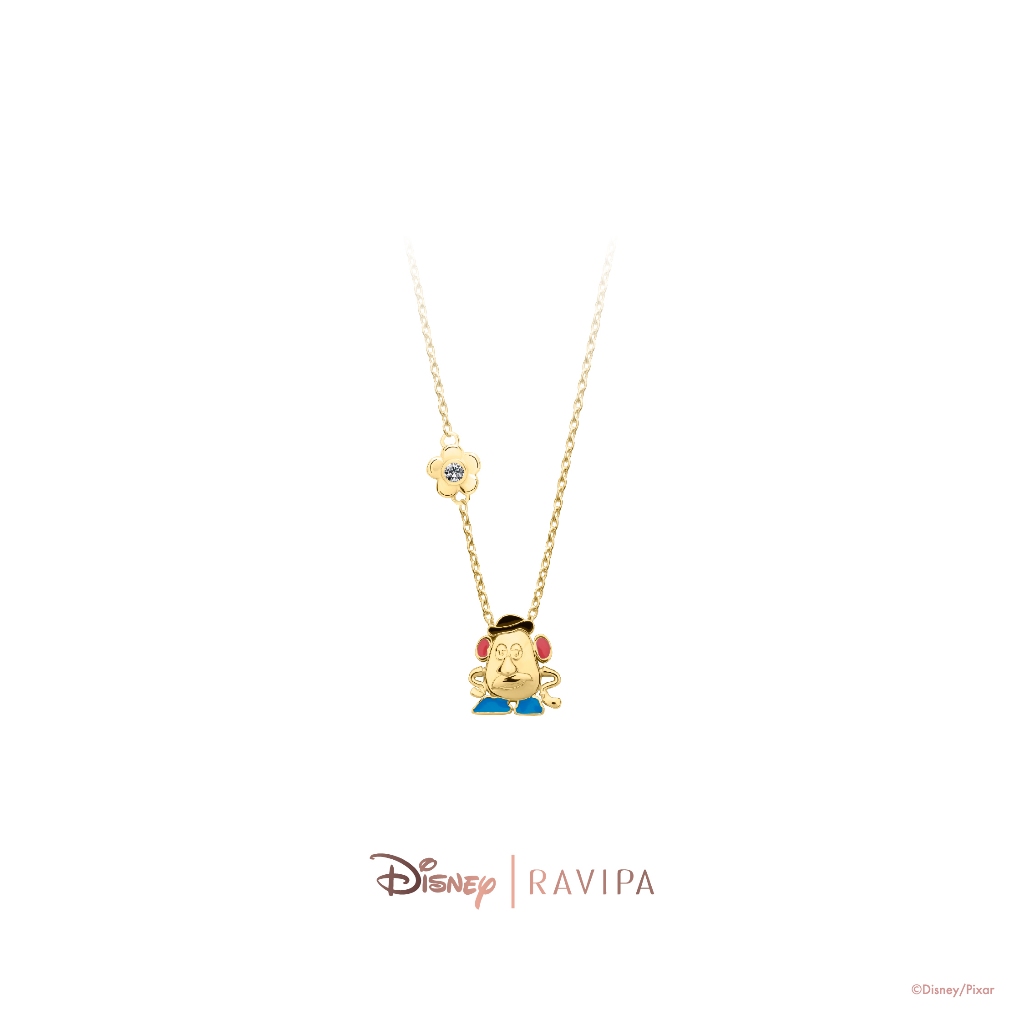 Ravipa | Gold Mr. Potato Head Necklace (CZ Diamond)