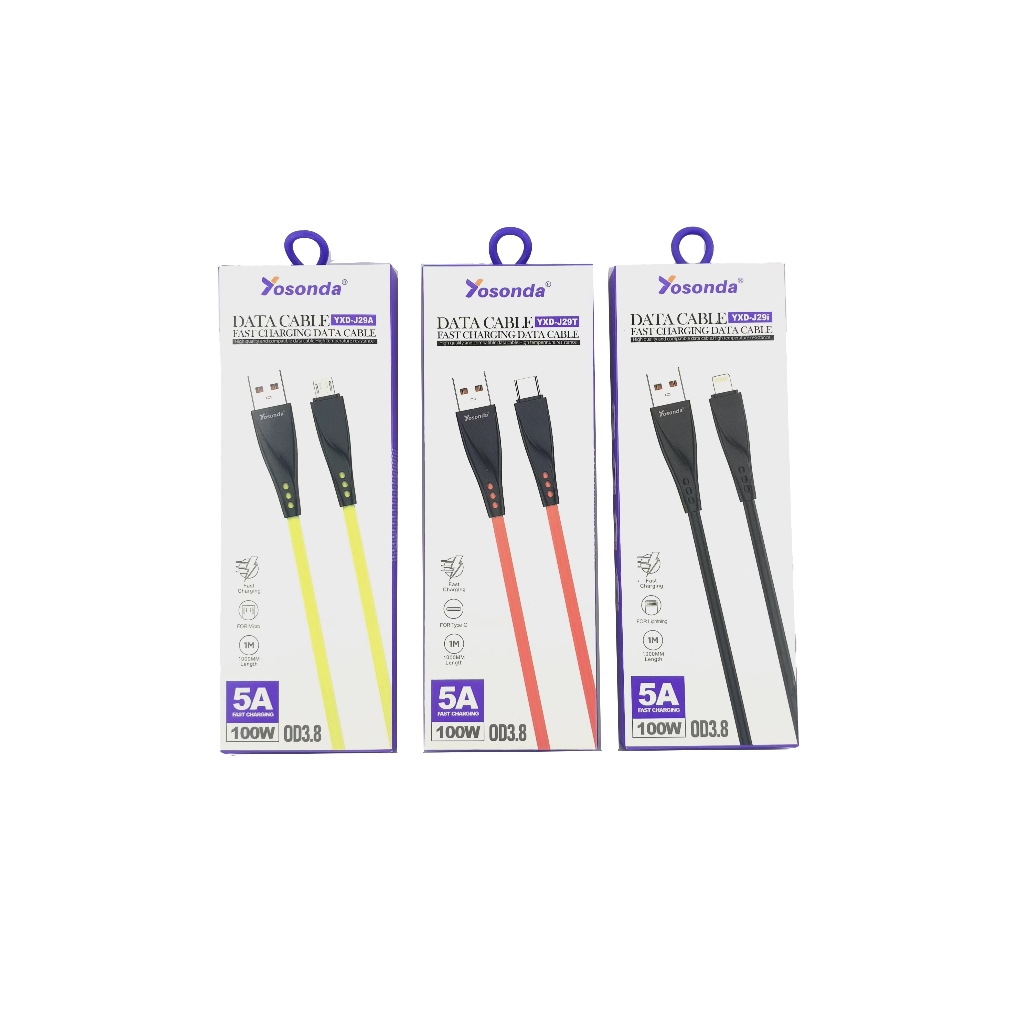 สายชาร์จ 5A ชาร์จไวทันใจ 100W แข็งแรงUSB DATA CABLE  สายยาว 1 เมตร ทนทาน For micro type-c