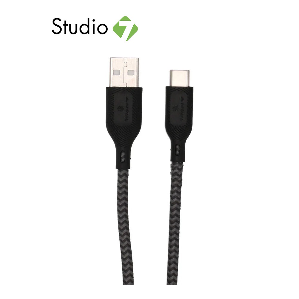 สายชาร์จ TITANV USB-A to USB-C 1.5 เมตร Nylon Black by Studio 7