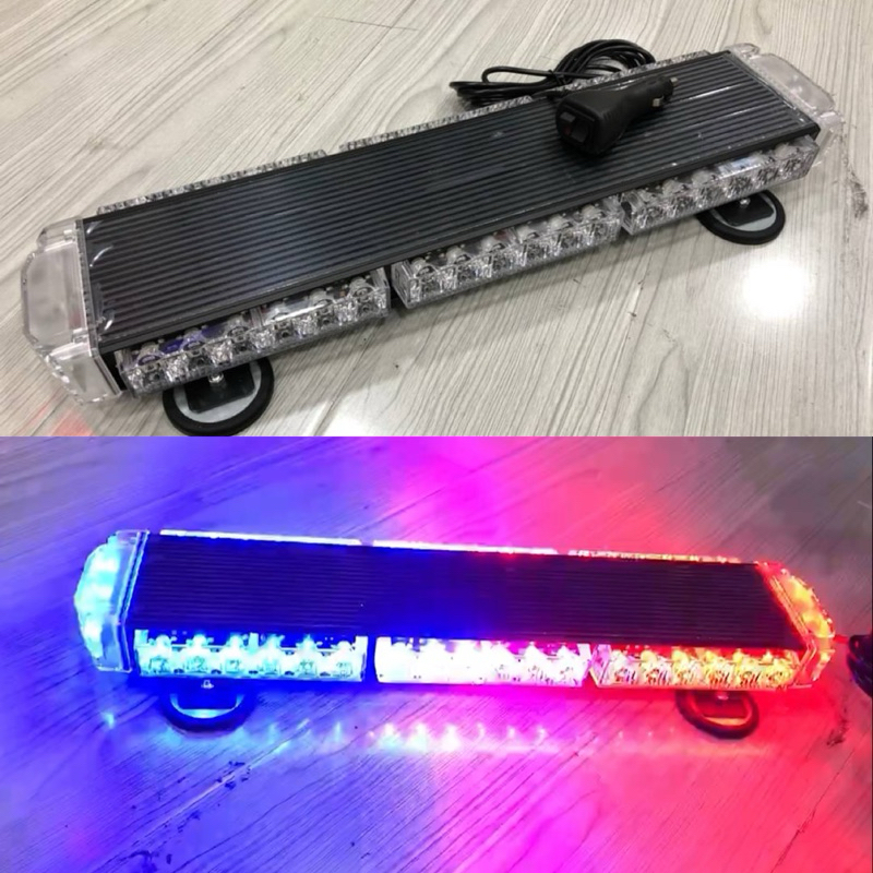 3ช่อง4ด้านไฟไซเรนไฟติดหลังคา 12V-24V’52CM ไฟไซเรนติดหลังคา แสงแรง 6 wx42Led