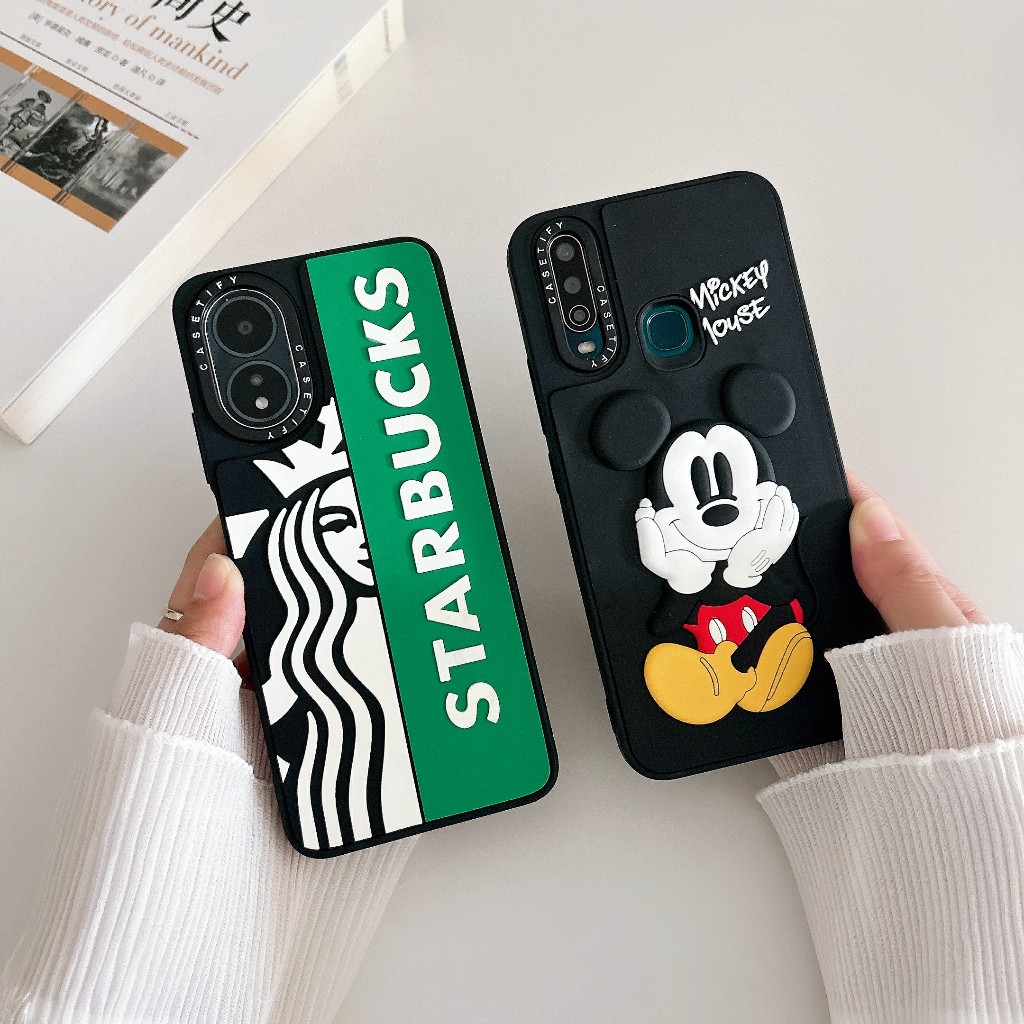 เคสหลังเเข็ง เคสลายการ์ตูน3D for iPhone 11 12 13 14 15 Pro max OPPO A35 A38 A77S A78 A60 RENO12 RENO11 VIVO Y17S SAMSUNG