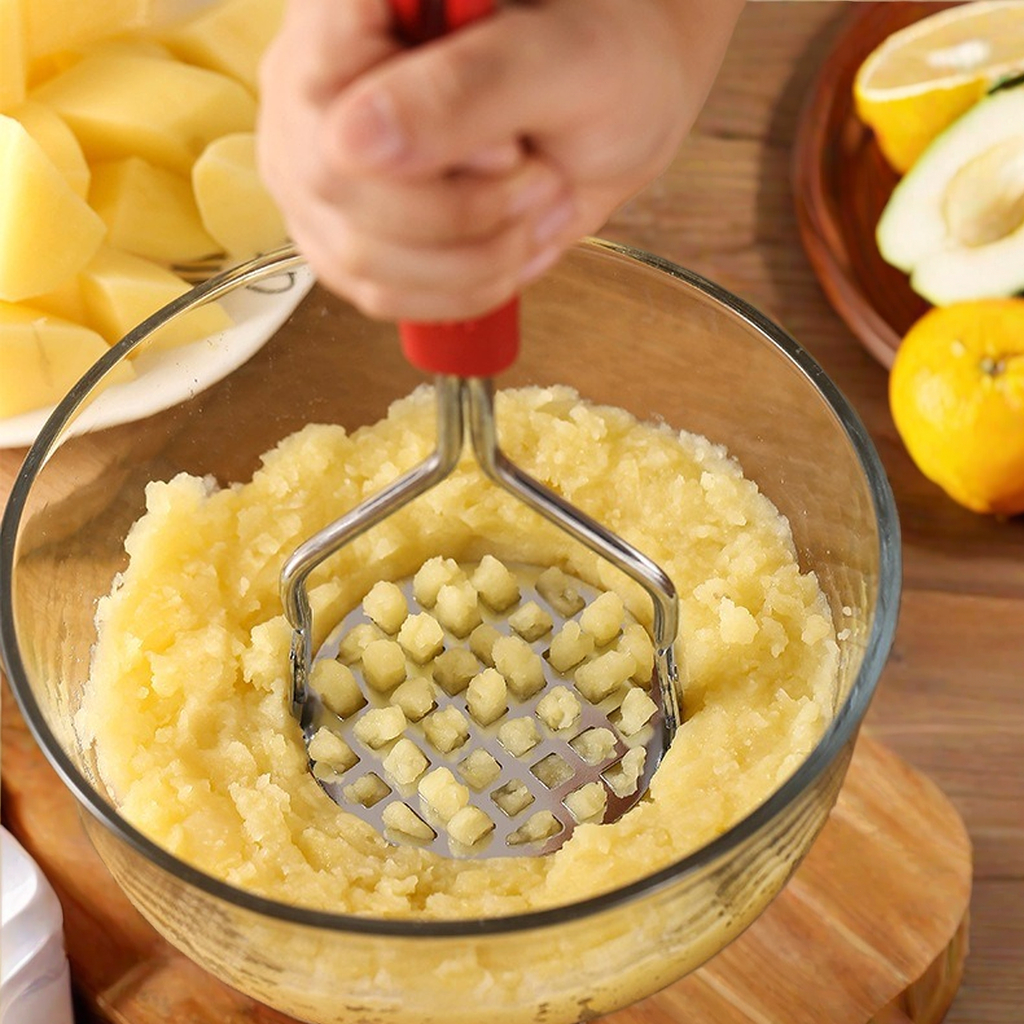 ที่บดมันฝรั่งสแตนเลสในครัวเรือน Manual Masher