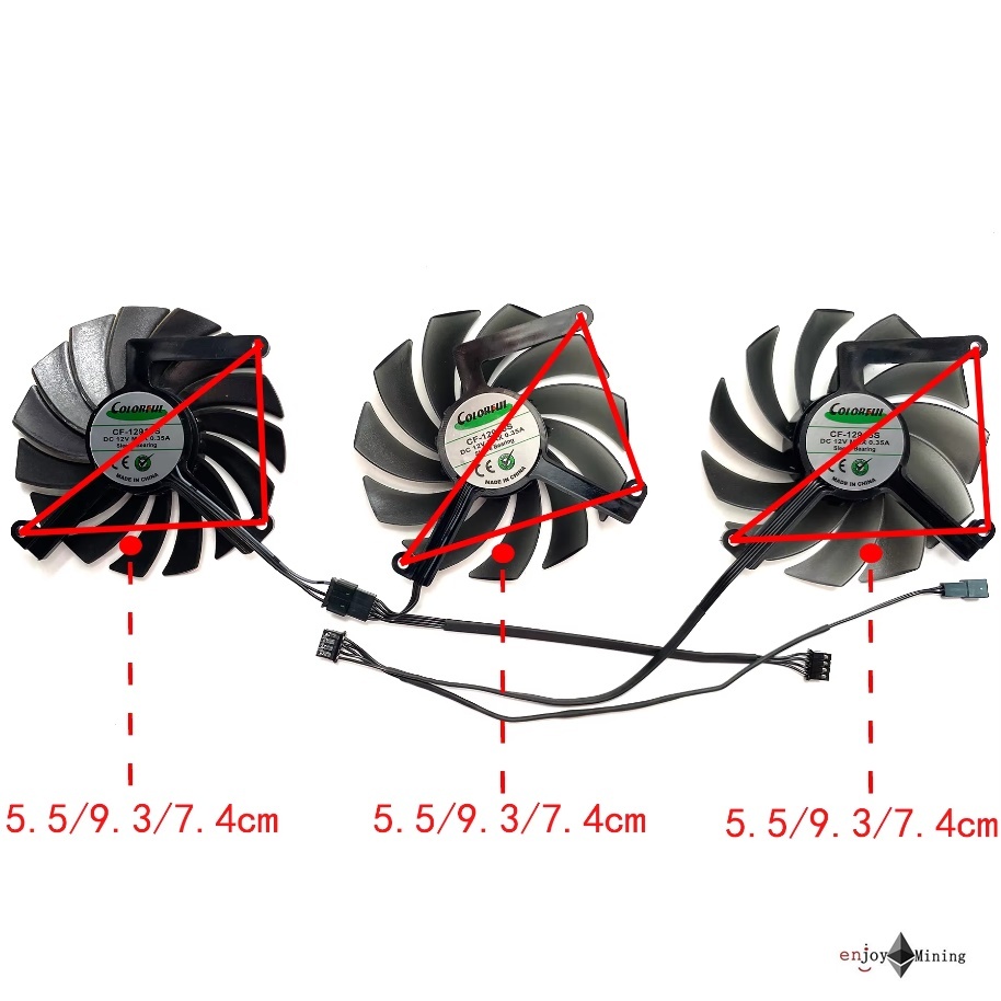 พัดลมการ์ดจอ INNO3D GeForce RTX 4070 Ti 4070 X3 OC 85mm Graphics Card Fan CF-12910S CF-12915S ราคา ถูกที่สุด ดีลบีเคเค แกลเลอรีภาพที่ 3