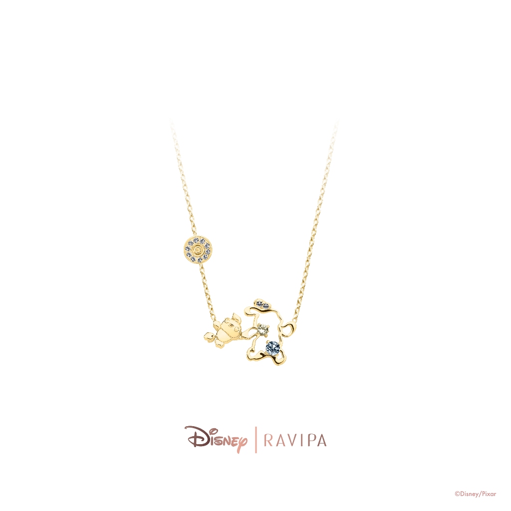 Ravipa | Gold Ducky and Bunny Necklace (Tuscan CZ Diamond and Arctic CZ Diamond)