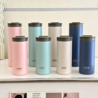 TYESO ขวดน้ำสแตนเลสเก็บอุณหภูมิ กระบอกน้ำสแตนเลสเก็บได้ทั้งร…