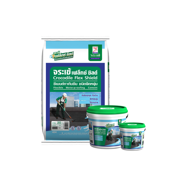 ซีเมนต์ทากันซึม จระเข้ FLEX SHIELD 4KG เทา