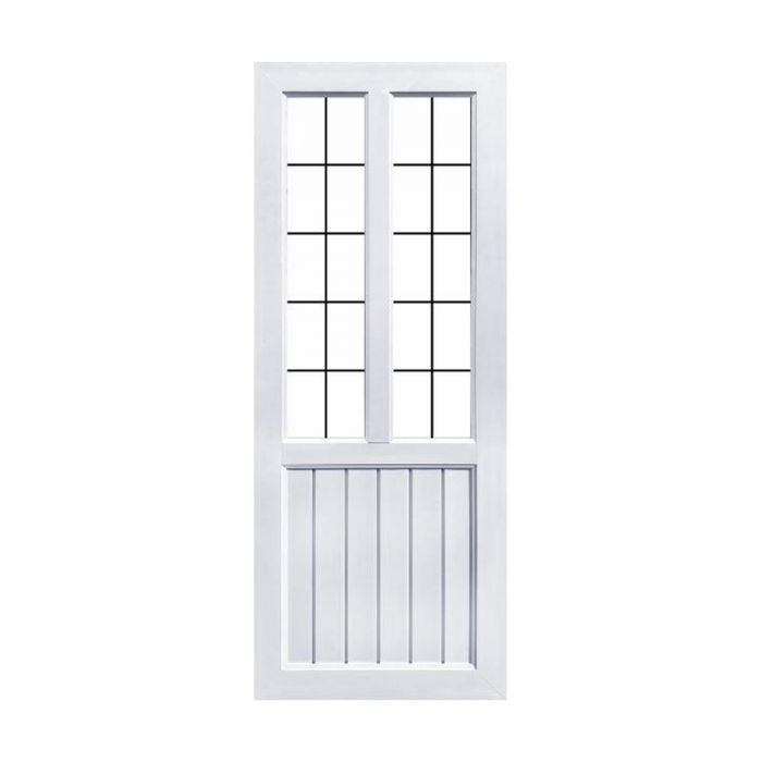 ประตู UPVC ภายใน กระจกครึ่งบาน ECO-DOOR S2 80x200CM ขาว (เจาะ)