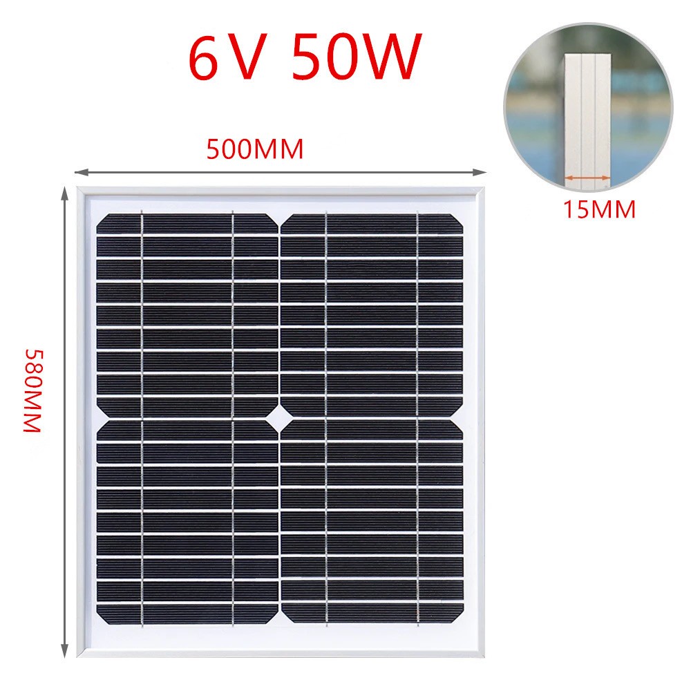 แผงโซลาร์เซลล์ monocrystalline solar cell 6V 50W