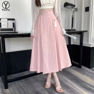 YOYO เวอร์ชั่นเกาหลีเอวสูงกระกระโปรงจีบผู้หญิงกระโปรงยางยืด รุ่น2801