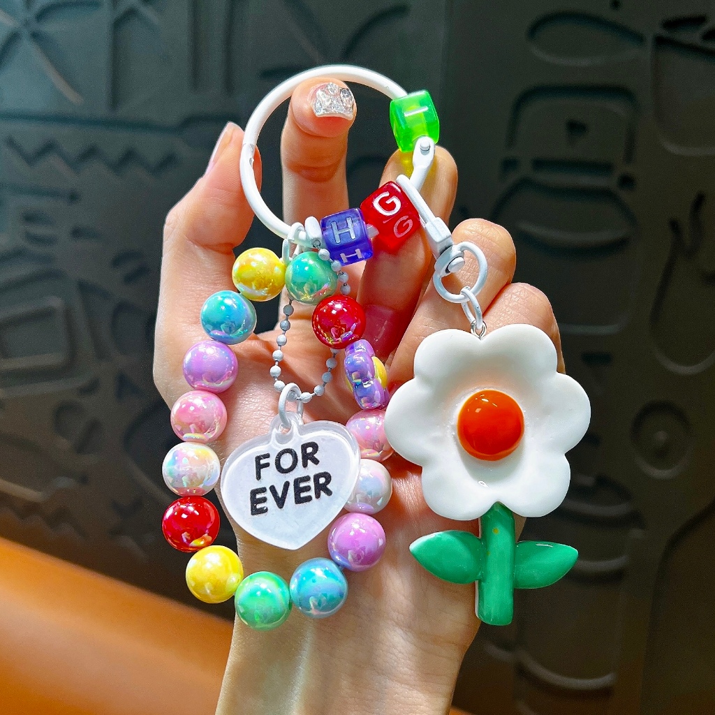 พวงกุญแจลูกปัดดอกทานตะวันสดสร้างสรรค์/น่ารักของขวัญเล็กๆกระเป๋านักเรียนจี้403