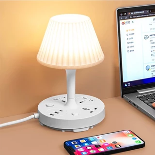 โคมไฟตั้งโต๊ะ led มัลติฟังก์ชั่น ไฟปรับ3สี มีช่องเสียบ USB