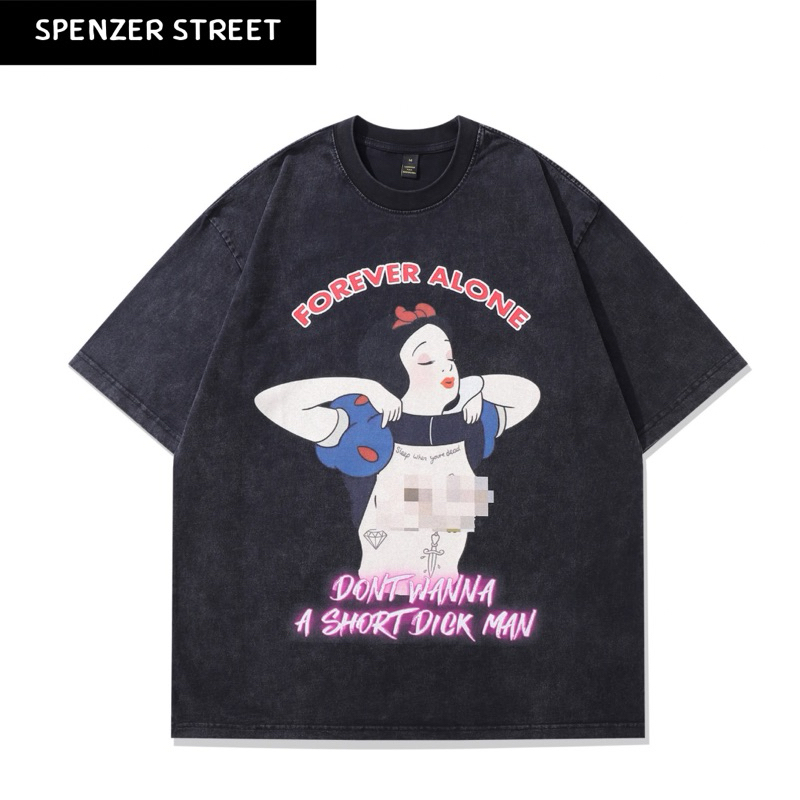 [พร้อมส่ง] Spenzer.street | Snow White censored โอเวอร์ไซส์ เสื้อผ้าสตรีท เนื้อผ้าดี ทันกระแส unisex 2024 ขายดี
