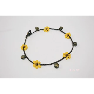 [🇹🇭พร้อมส่งจากไทย]สร้อยข้อเท้าเชือกเทียนถักลายดอกทานตะวัน 🌻