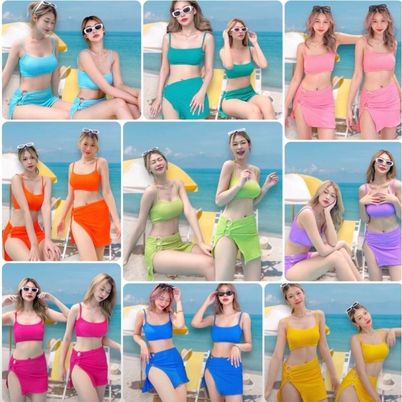Sheeny ชุดว่ายน้ำ 3 ชิ้น  พร้อมกระโปรงBikini x skirt