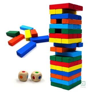 💖พร้อมส่ง💖 เกมจังก้า ตัวต่อไม้ตึกถล่ม 54 ชิ้น พร้อมลูกเต๋า 4ลูก ของเล่นไม้ งานไม้ เกมส์ต่อตึก ต่อตึก ตึกถล่ม