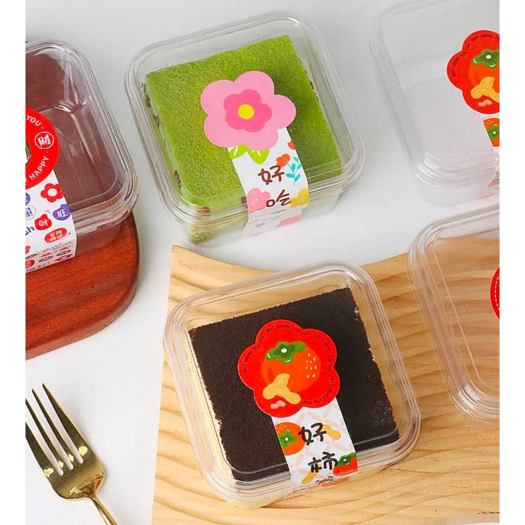 กล่องใส่ขนมทรงสี่เหลี่ยมจัตุรัส พร้อมฝาใส ขนาด250ml. (SX306) แพ็ค25/50ชุด - รูปที่ 5