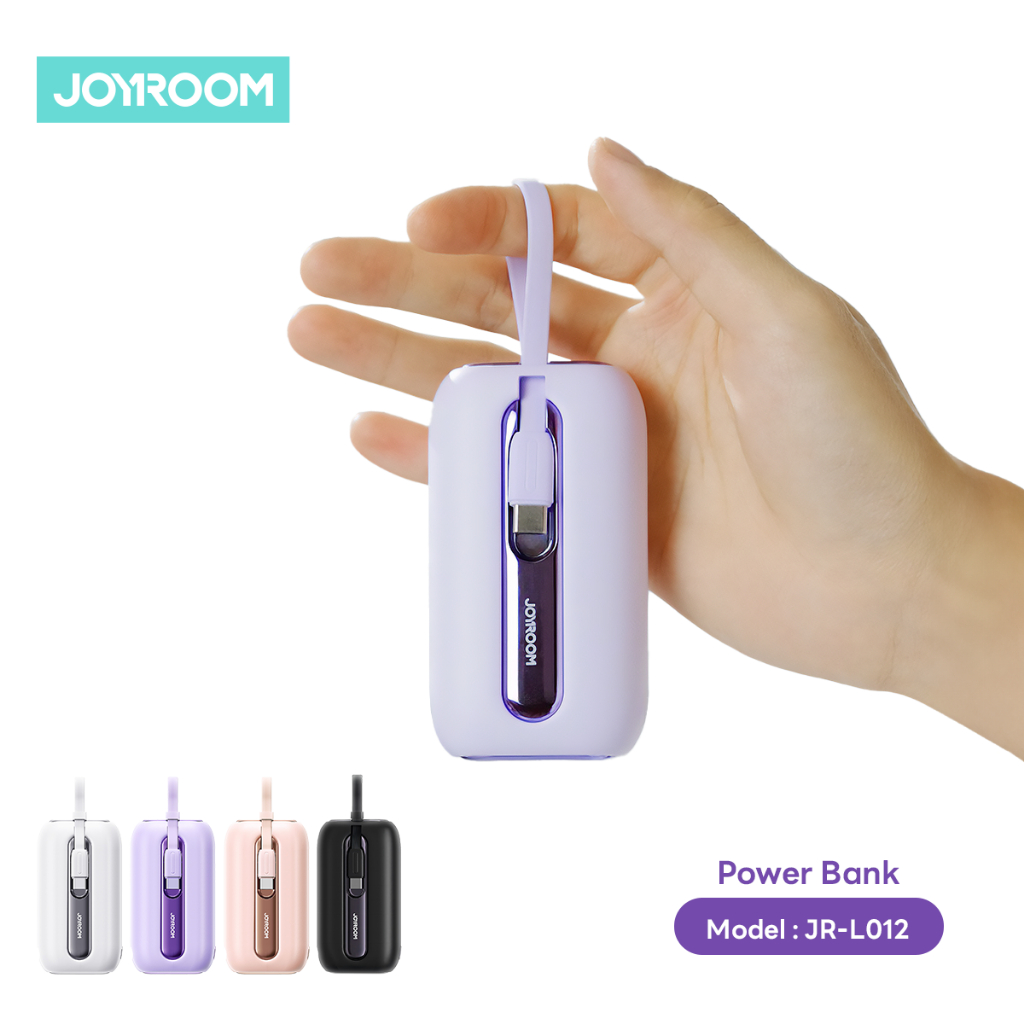 Joyroom แบตสำรอง รุ่น JR-L012 10000mAh 22.5W ขนาดเล็ก LEDเปอร์เซ็นต์ สายชาร์จในตัว ขึ้นเครื่องได้