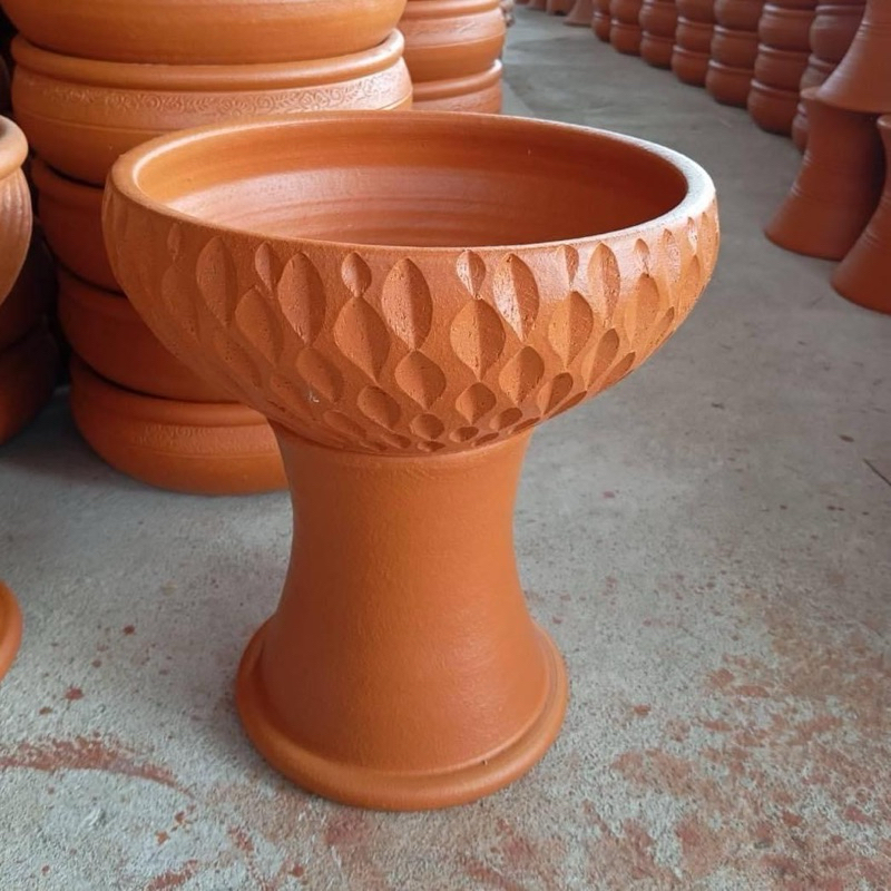 ชุดอ่างบัวดินเผาขนาด12นิ้วพร้อมขาตั้ง📍 ต้องเปิดพรีเดอร์ไว้แต่จัดส่งปกติทุกวันเลือกแบบได้อ่างปลา,บัวมีแบบเจาะรูปลูกต้นไม้ - รูปที่ 3