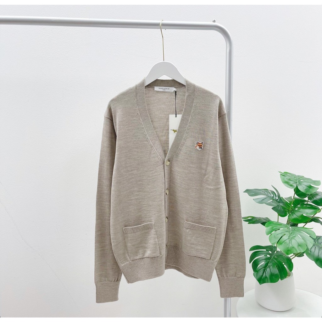 Maison Kitsune Fox Cardigan (Beige)