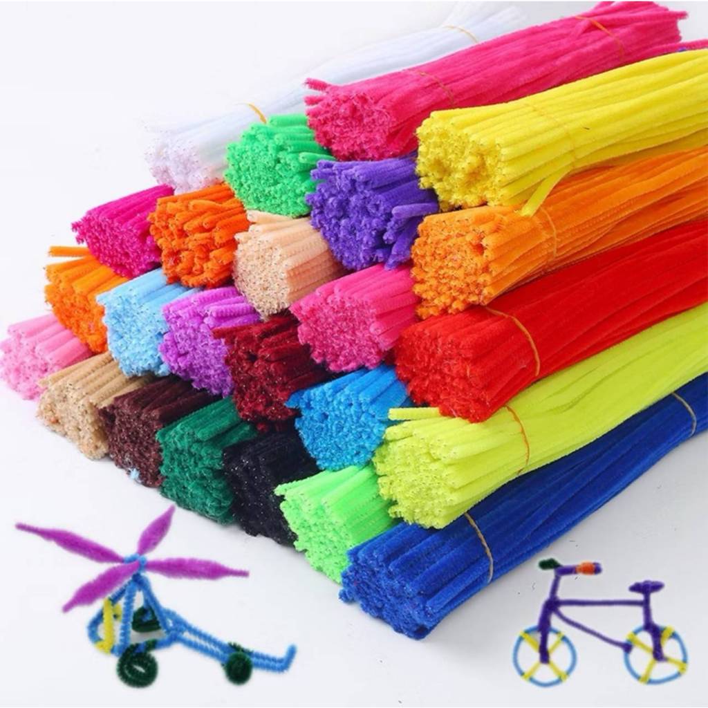 ลวดกำมะหยี่ 100pcs สีพาสเทล สีสดใส หลากสี สำหรับทำดอกไม้ประดิษฐ์ ตุ๊กตา ของตกแต่ง DIY ราคาถูก Shopee Lazada