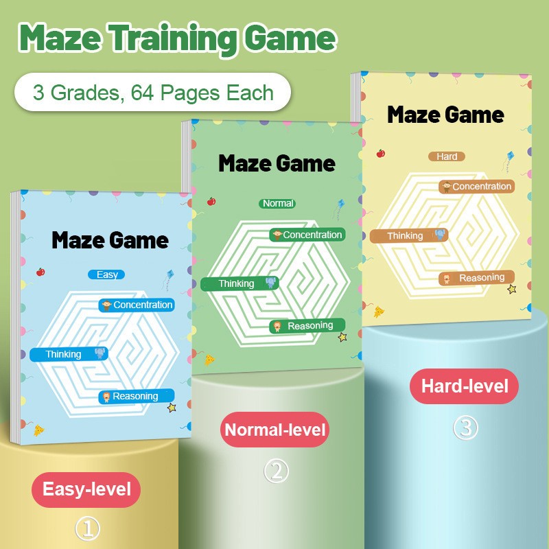 AIYIN หนังสือเขาวงกต ฝึกสมาธิ ของเล่นเสริมการเรียนรู้ สําหรับเด็กปฐมวัย