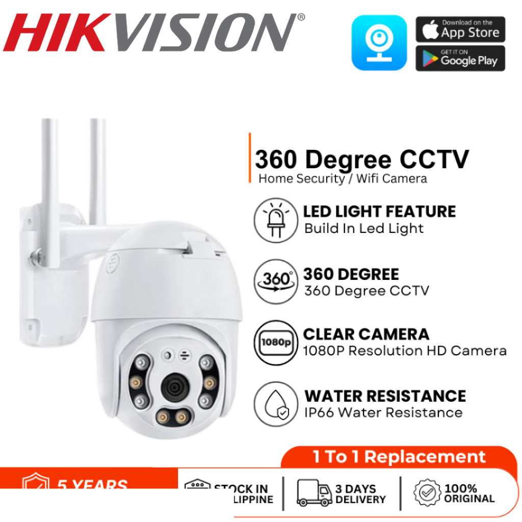 🔥จัดส่งฟรี🔥HIKVISION CCTV 360 Degree 1080P FHD WiFi กล้อง กล้องวงจรปิด IP Security Cam IP66 กันน้ำ IR Night Vis