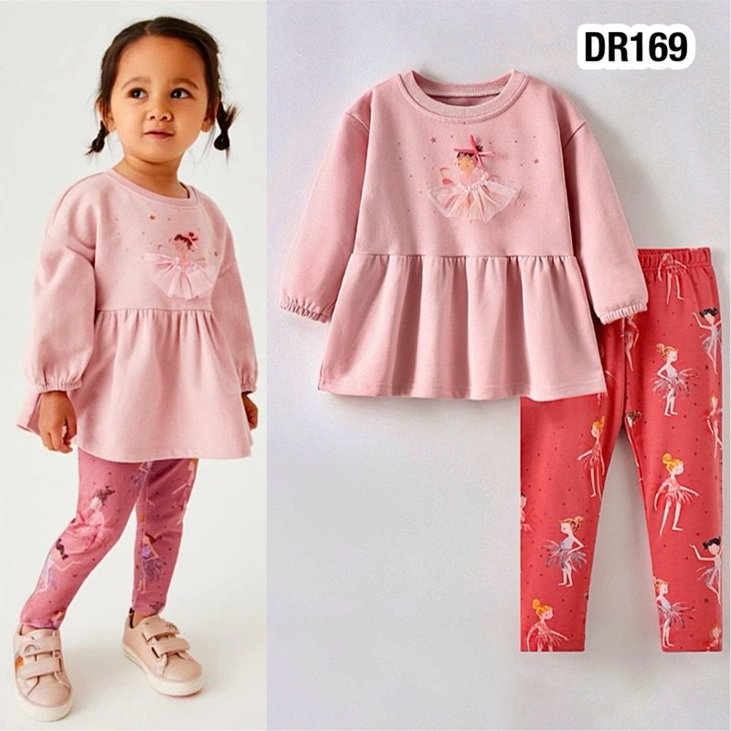 ชุดเซ็ต Brand Malwee ชุดเสื้อยืดแขนยาว+กางเกงเลกกิ้ง ผ้านิ่มใส่สบาย DR169