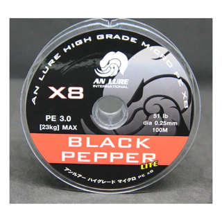 AN LURE BLACK PEPPER PEx8 สายพีอี อั๋นลัวร์ ถัก8 เส้นเล็ก เหนียว ไว้ใจได้