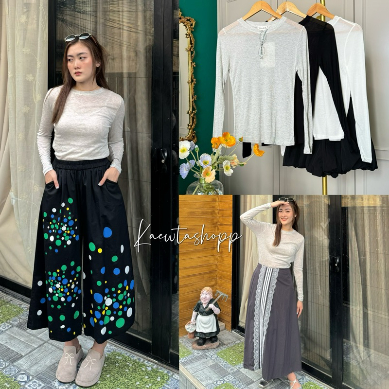 พร้อมส่ง ครบสี* เสื้อแขนยาว ผ้ากึ่งซีทรู เนื้อผ้าดี เข้าทรงสวย แมทช์ง่าย ได้หลายโอกาสเลยค่า ไซส์ใหญ่