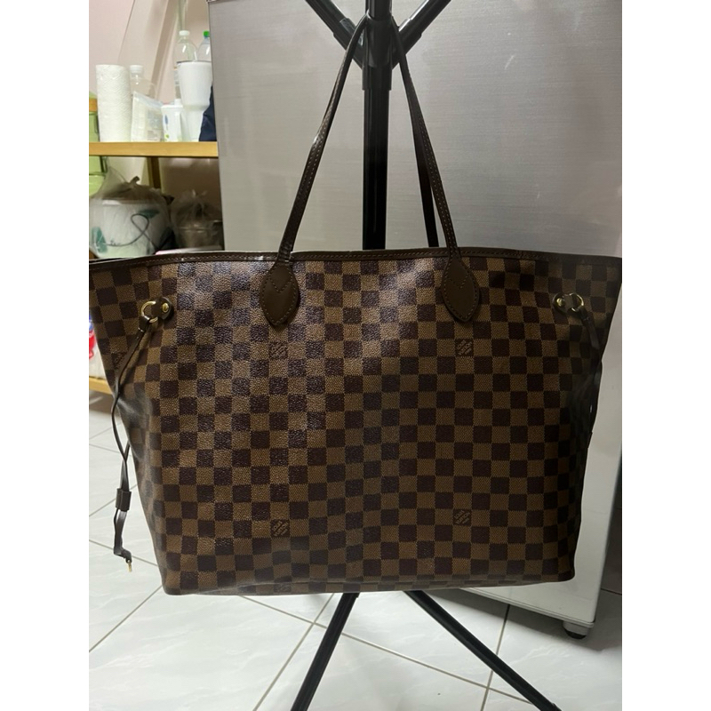LV Neverfull หมากรุกสีน้ำตาล size ใหญ่ (มือสอง ลุ้นแท้)