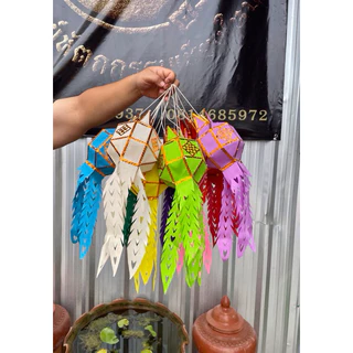 โคมผ้าจิ๋วขนาด4นิ้ว โคมผ้าโทเรจิ๋วสีสวยๆ โคมล้านนา