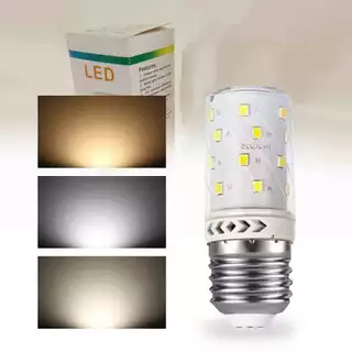 หลอดไฟ LED E27 E14 หลอดไฟ LED ข้าวโพด Tricolor โคมไฟประหยัดพลังงานไส้จริง 12W 16W สําหรับตกแต่งบ้าน