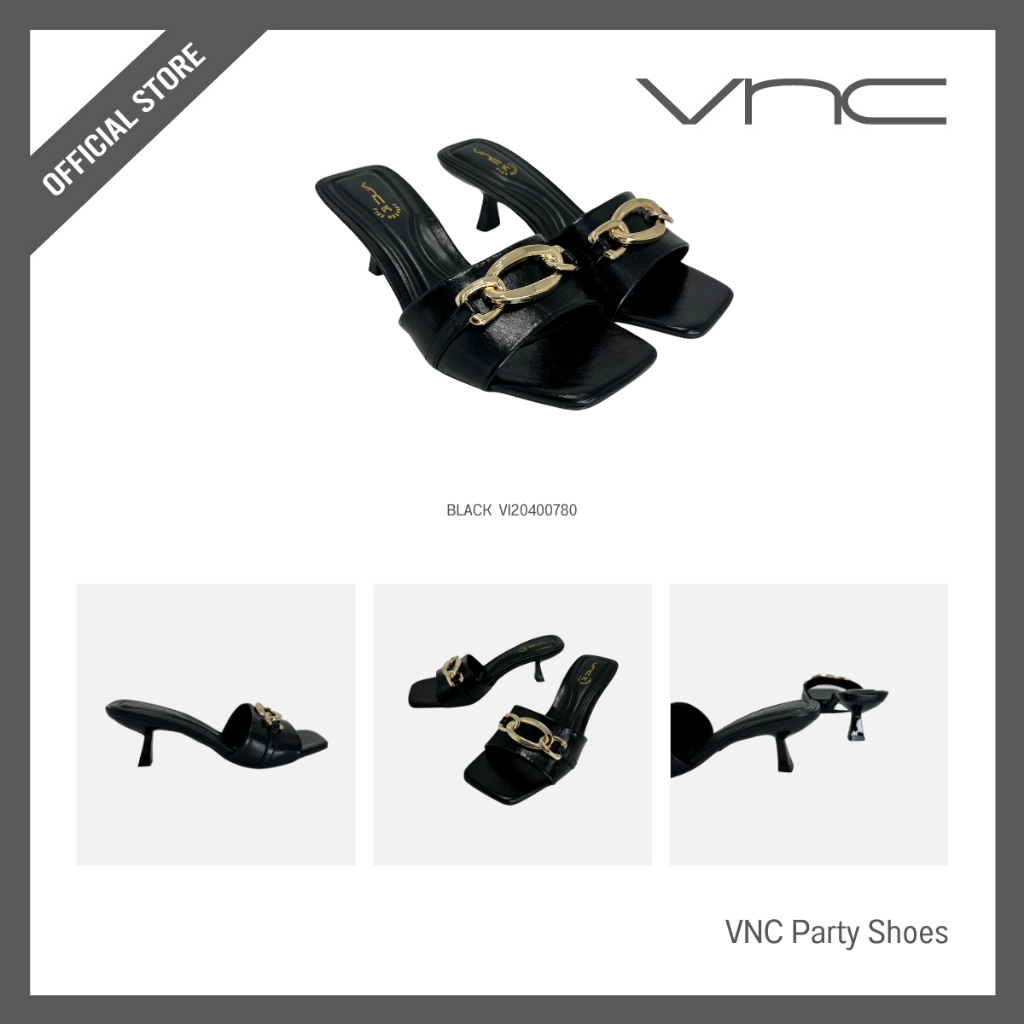 VNC รองเท้าผู้หญิง รองเท้าส้นสูง สี BLACK