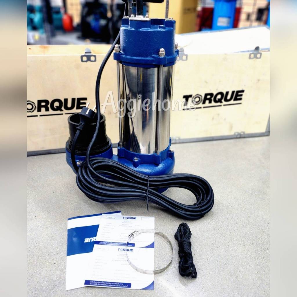 TORQUE ไดโว่ ปั๊มจุ่ม สแตนเลส รุ่น TQ-DS2200-100 (220V.) กำลัง 2200 วัตต์ / ท่อออก 4 นิ้ว / ดูดโคลน 