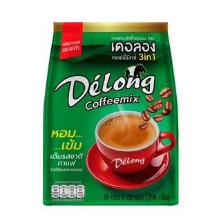 กาแฟเดอลองคอฟฟี่มิกซ์ ไขมันต่ำ รสชาติเข้มข้น กาแฟคอฟฟี่มิกซ์ 3in1 (22 ซอง/ถุง)