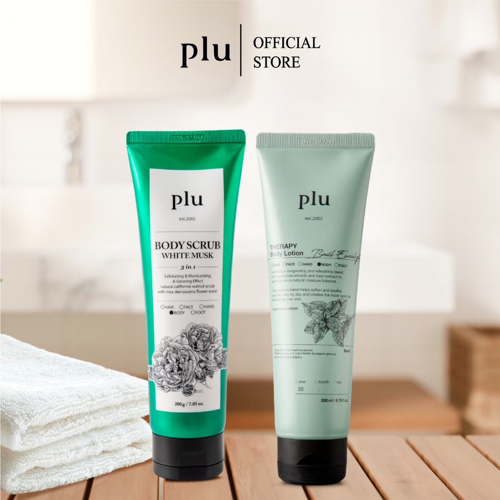 [DUO SET] PLU BODY SCRUB 200G + PLU THERAPY BODY LOTION 200G