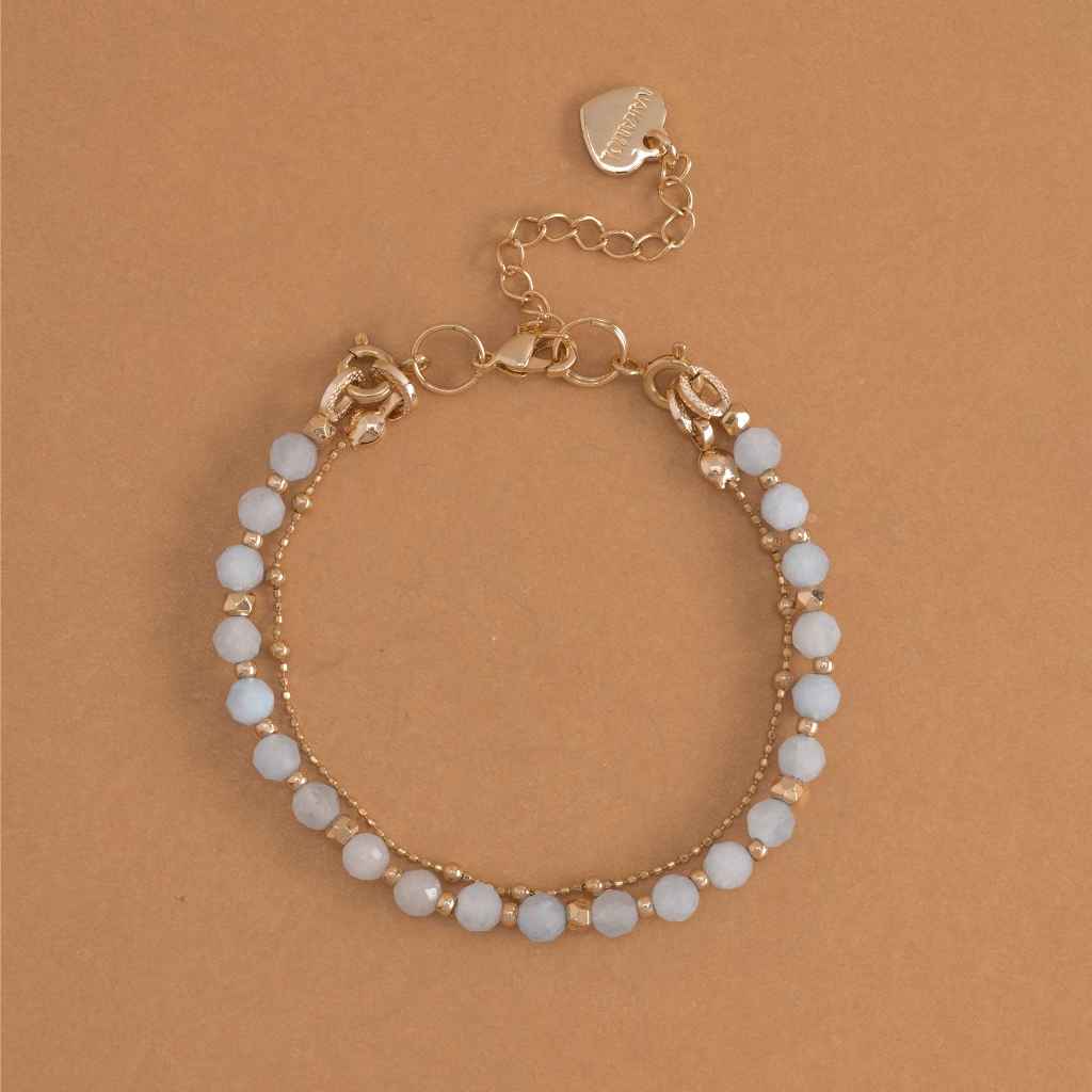 AQUAMARINE-LUCKY CHARM BRACELET สร้อยข้อมือหินมงคล อความารีน