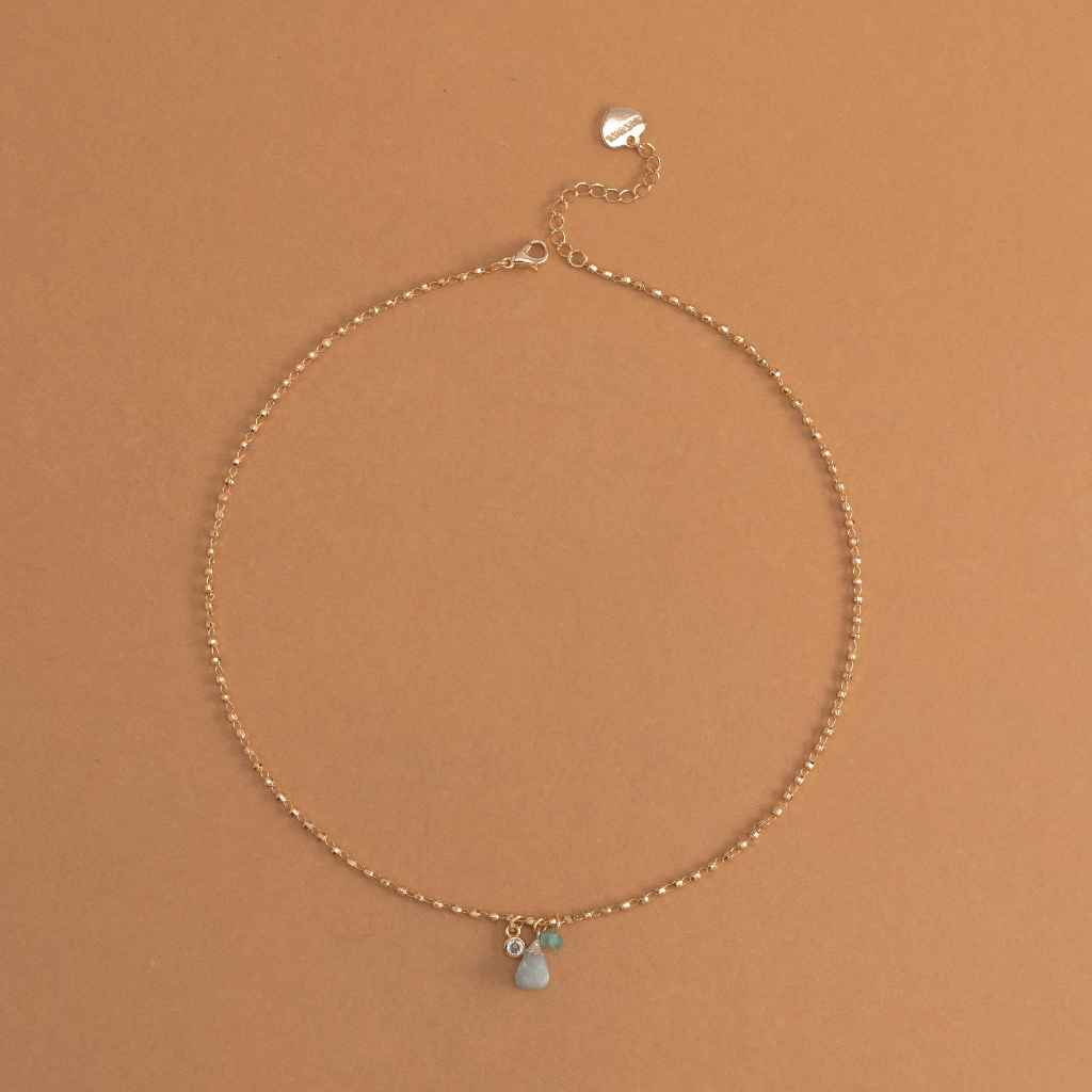 AQUAMARINE - BIRTHSTONE PENDANT NECKLACE