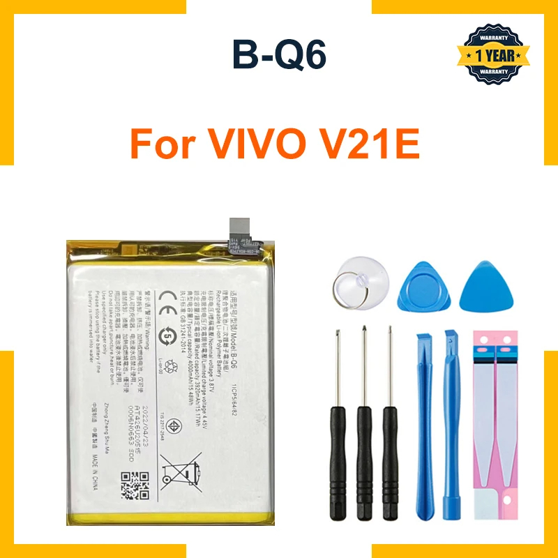 แบตเตอรี่ แท้ VIVO B-Q6 สำหรับ Vivo V21 5G V2050 / V21E V2061 V2055 /b-q6 แบต ความจุ 4000mAh +ชุดไขค