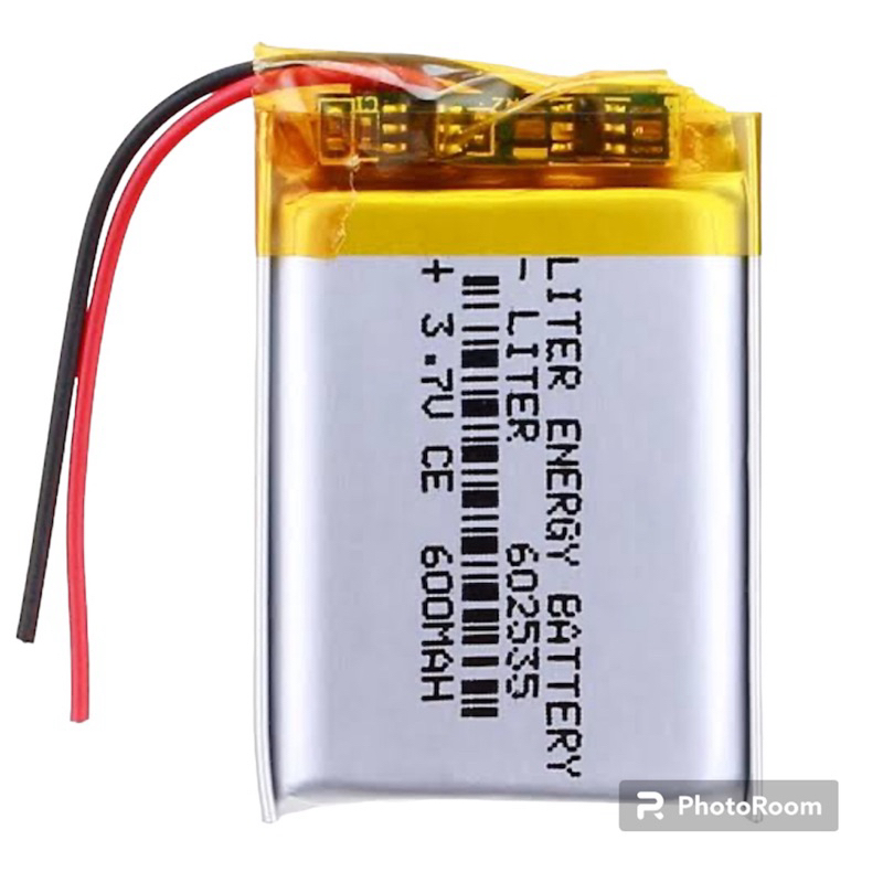 3.7 V 602535 ปลักเสียบ  ph2.0  ความจุ 600mAh 2 สายMp3 MP4 กล้องติดรถยนต์
