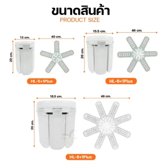 HLX หลอดไฟเพชร พับเก็บได้ 480W/380W/280W สว่างมาก ประหยัดไฟ หลอดไฟพับ หลอดไฟใบพัด LED BULB มอก. แท้