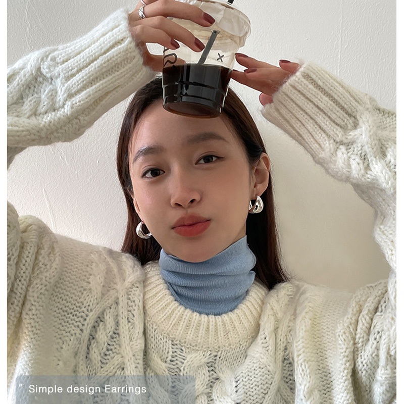 MOYENNE ต่างหูไฮเอนด์บางเบาหรูหรา สไตล์ใหม่สุดฮอต อุปกรณ์สวมใส่ในชีวิตประจำวัน ต่างหูห่วงเงิน สไตล์เรียบง่าย - รูปที่ 5