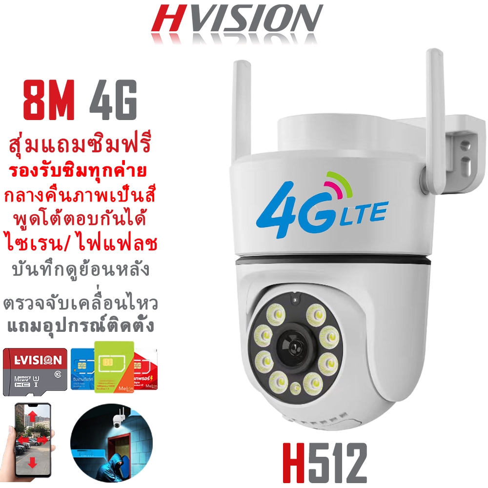 HVISION แบรนด์กล้องวงจรปิดอันดับ1ของโลก สุ่มแถมซิม กล้องวงจรปิด 4g sim true ais dtac กล้องวงจรปิด wi