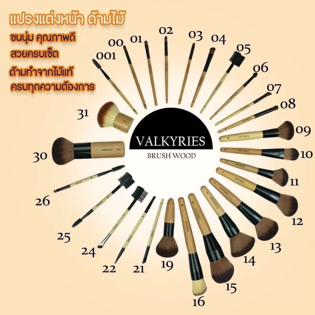 แปรงด้ามไม้ วาคีรี่ Varkyries ขนหนานุ่ม ไม่หลุดง่าย