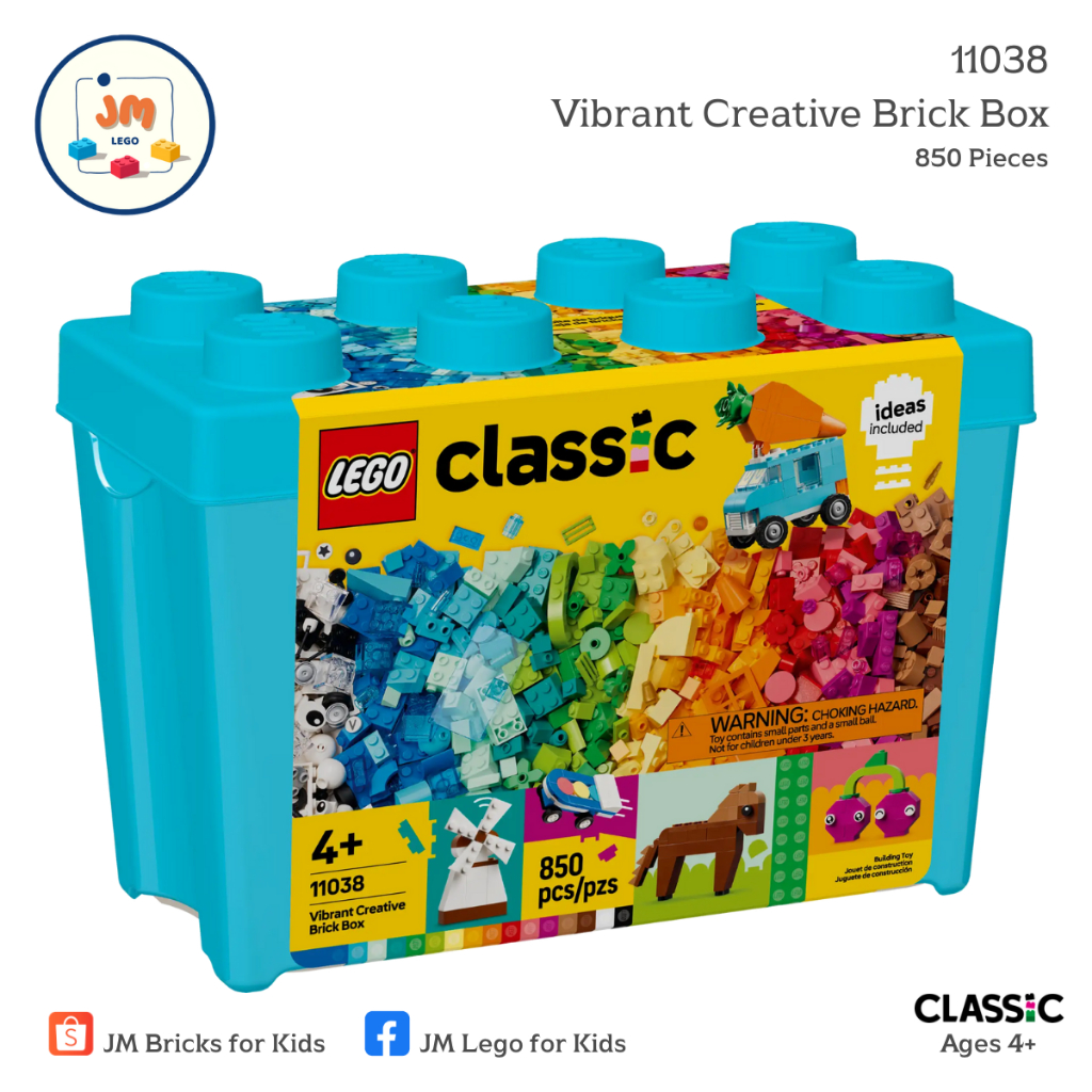 LEGO Classic 11038 Vibrant Creative Brick Box (850 Pieces) สำหรับเด็กอายุ 4 ปีขึ้นไป