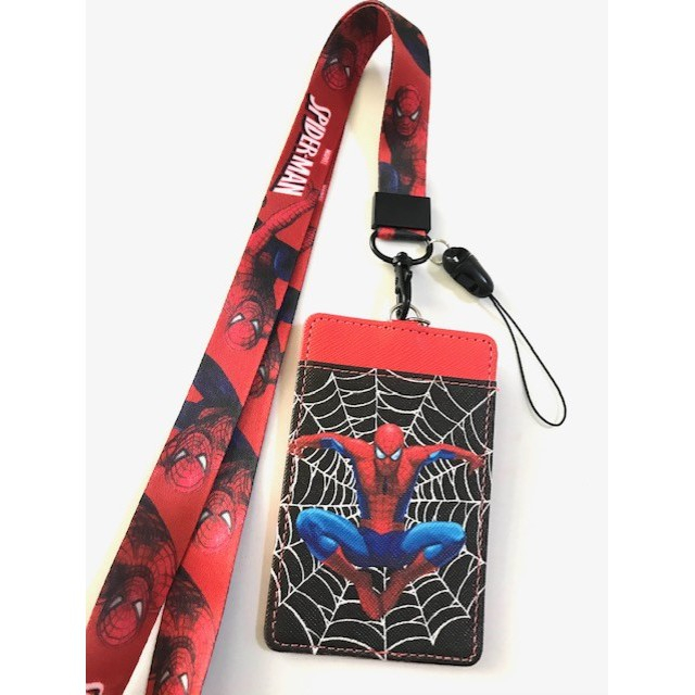 SPIDER MAN สายคล้องคอ สายคล้องบัตร ที่ใส่บัตร ซองใส่บัตร ที่ใส่บัตร พร้อมสายคล้องคอ ลาย SPIDER  สไปเ