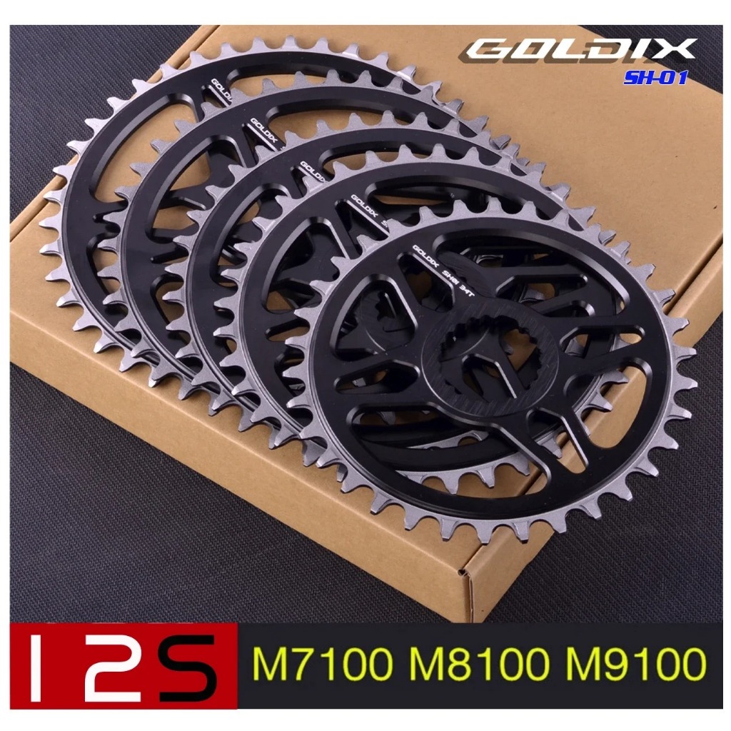 GOLDIX ใบจานหน้าเดี่ยว 12S สำหรับ Shimano Direct mount รองรับรุ่น Deore SLX XT M6100 M7100 M8100 M9100 (ไม่รวมขาจาน)
